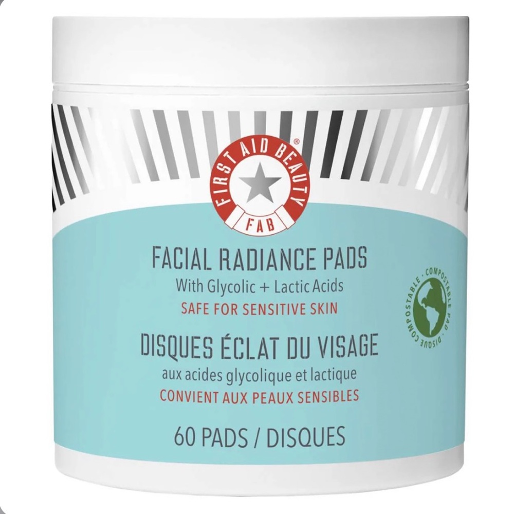 New- First Aid Beauty Radiance Pads - Aqua and White